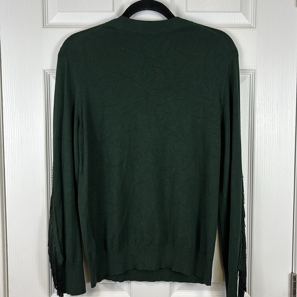 Ted Baker Aniebal dark green fringe sweater sz sm - Picture 9 of 10